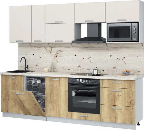 Кухонный гарнитур Интерлиния Мила Лайт 2.6-ПМ4  - фото