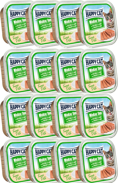 Влажный корм для кошек Happy Cat Minkas Duo Паштет из птицы и ягненка - фото