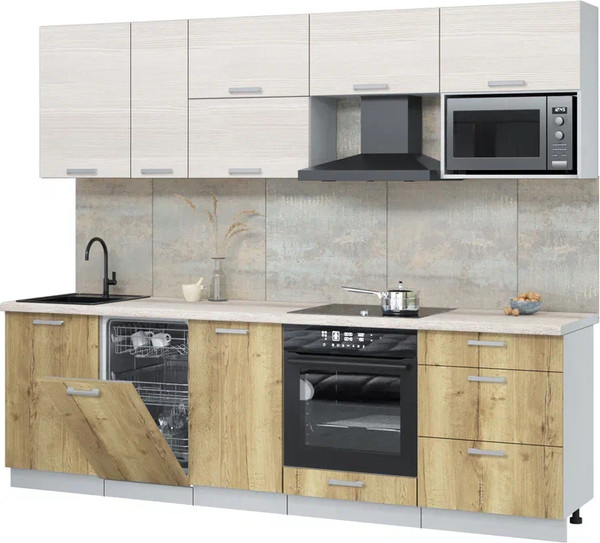 Кухонный гарнитур Интерлиния Мила Лайт 2.6-ПМ4  - фото