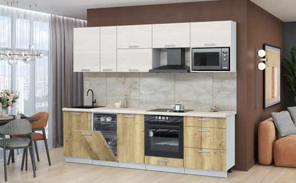 Кухонный гарнитур Интерлиния Мила Лайт 2.6-ПМ4 