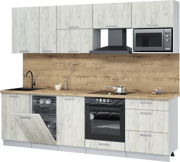 Кухонный гарнитур Интерлиния Мила Лайт 2.6-ПМ4  - фото