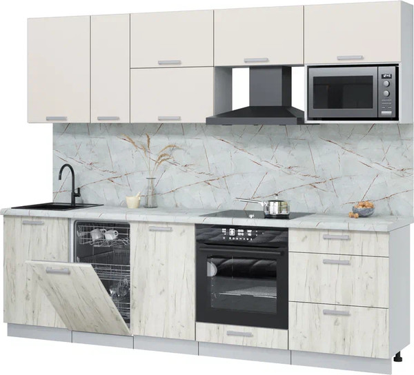 Кухонный гарнитур Интерлиния Мила Лайт 2.6-ПМ4  - фото