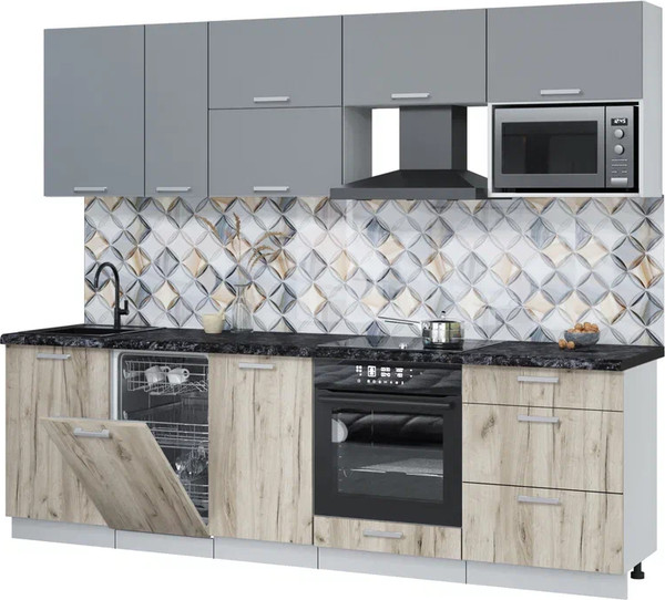 Кухонный гарнитур Интерлиния Мила Лайт 2.6-ПМ4  - фото