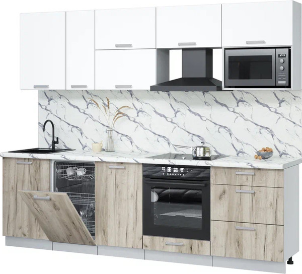 Кухонный гарнитур Интерлиния Мила Лайт 2.6-ПМ4  - фото