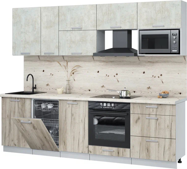 Кухонный гарнитур Интерлиния Мила Лайт 2.6-ПМ4  - фото