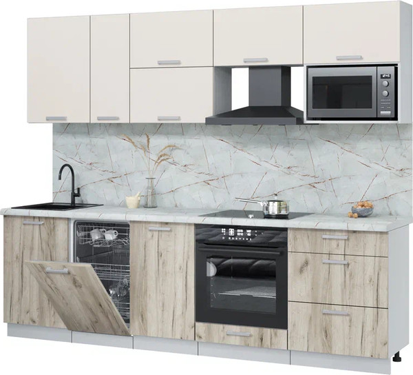 Кухонный гарнитур Интерлиния Мила Лайт 2.6-ПМ4  - фото