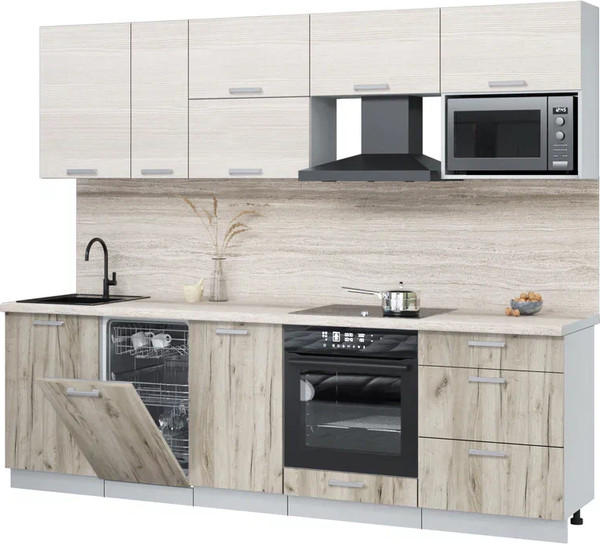 Кухонный гарнитур Интерлиния Мила Лайт 2.6-ПМ4  - фото