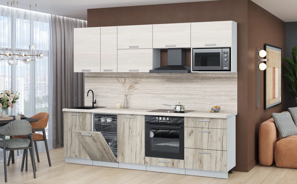 Кухонный гарнитур Интерлиния Мила Лайт 2.6-ПМ4 