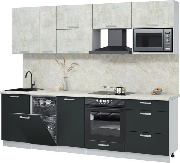 Кухонный гарнитур Интерлиния Мила Лайт 2.6-ПМ4  - фото