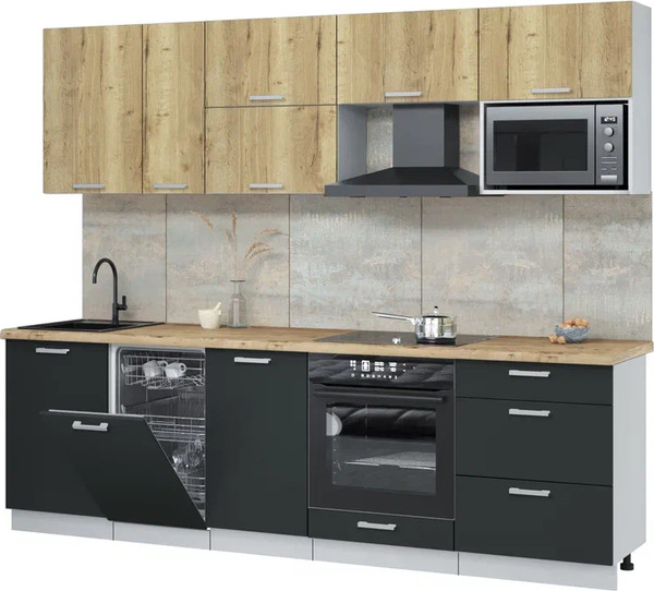 Кухонный гарнитур Интерлиния Мила Лайт 2.6-ПМ4  - фото