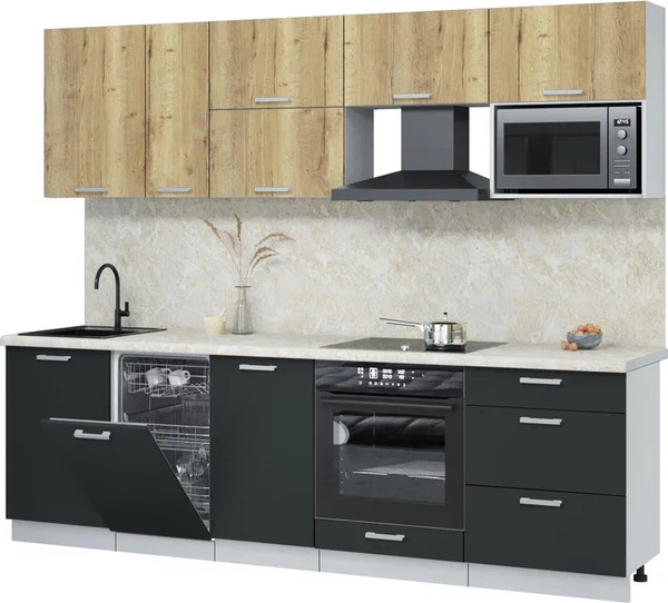 Кухонный гарнитур Интерлиния Мила Лайт 2.6-ПМ4  - фото