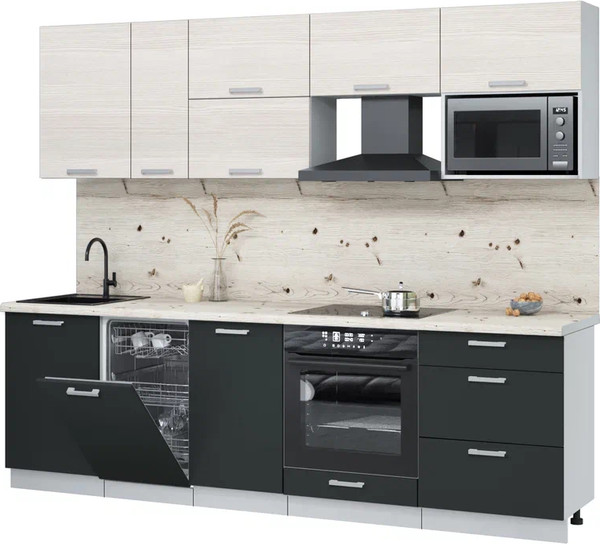 Кухонный гарнитур Интерлиния Мила Лайт 2.6-ПМ4  - фото