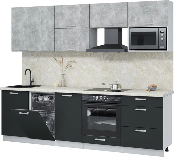 Кухонный гарнитур Интерлиния Мила Лайт 2.6-ПМ4  - фото