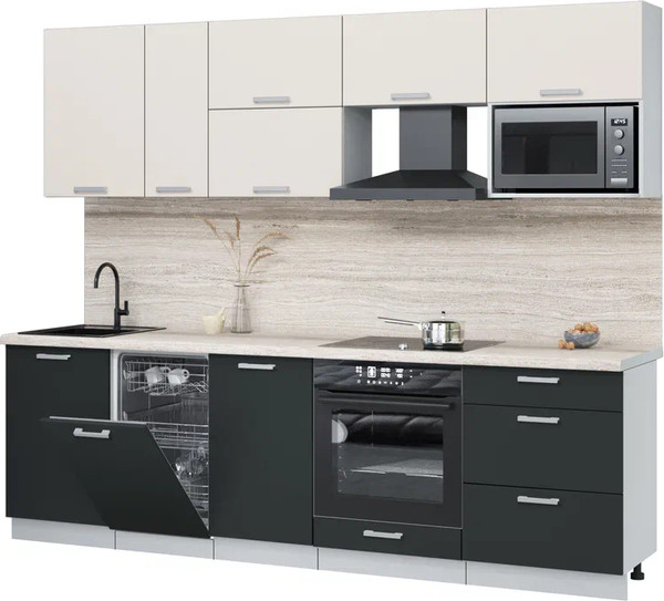 Кухонный гарнитур Интерлиния Мила Лайт 2.6-ПМ4  - фото