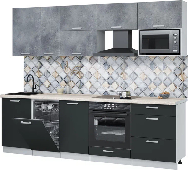 Кухонный гарнитур Интерлиния Мила Лайт 2.6-ПМ4 - фото