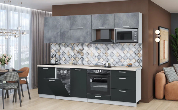 Кухонный гарнитур Интерлиния Мила Лайт 2.6-ПМ4