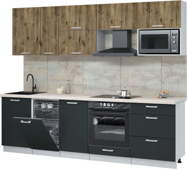 Кухонный гарнитур Интерлиния Мила Лайт 2.6-ПМ4  - фото