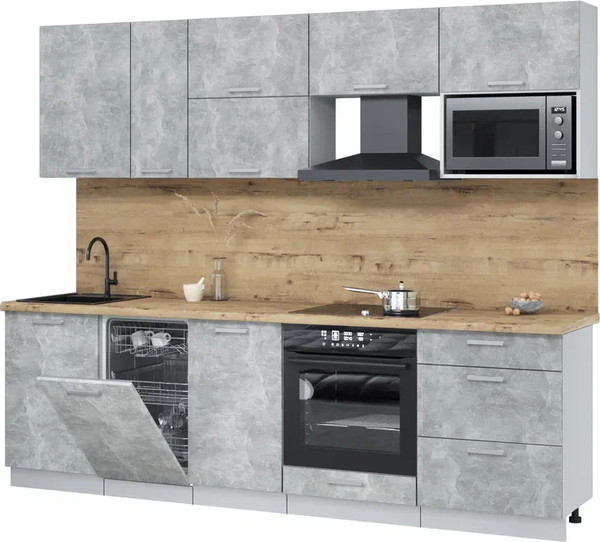 Кухонный гарнитур Интерлиния Мила Лайт 2.6-ПМ4 - фото