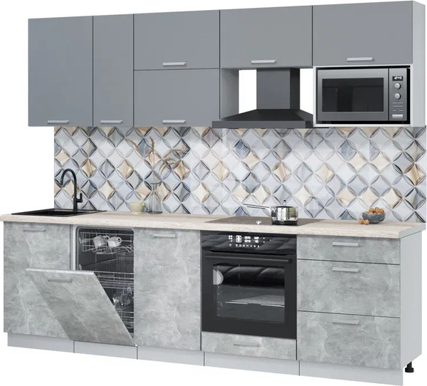 Кухонный гарнитур Интерлиния Мила Лайт 2.6-ПМ4  - фото