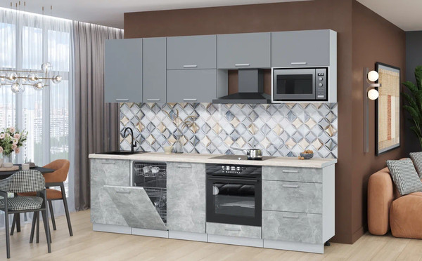 Кухонный гарнитур Интерлиния Мила Лайт 2.6-ПМ4 