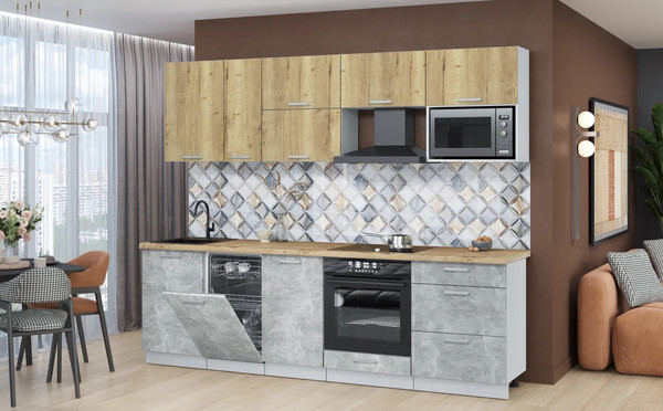 Кухонный гарнитур Интерлиния Мила Лайт 2.6-ПМ4 