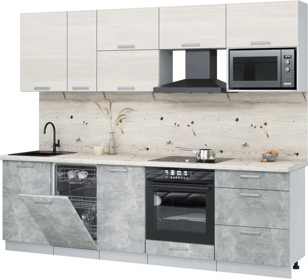 Кухонный гарнитур Интерлиния Мила Лайт 2.6-ПМ4  - фото