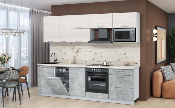 Кухонный гарнитур Интерлиния Мила Лайт 2.6-ПМ4 