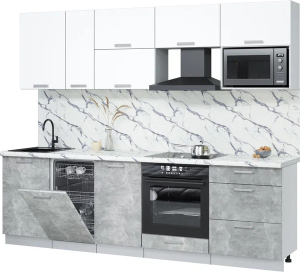 Кухонный гарнитур Интерлиния Мила Лайт 2.6-ПМ4  - фото