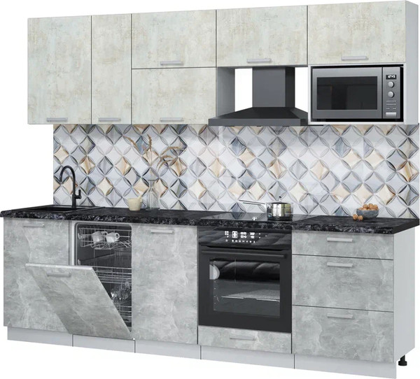 Кухонный гарнитур Интерлиния Мила Лайт 2.6-ПМ4  - фото