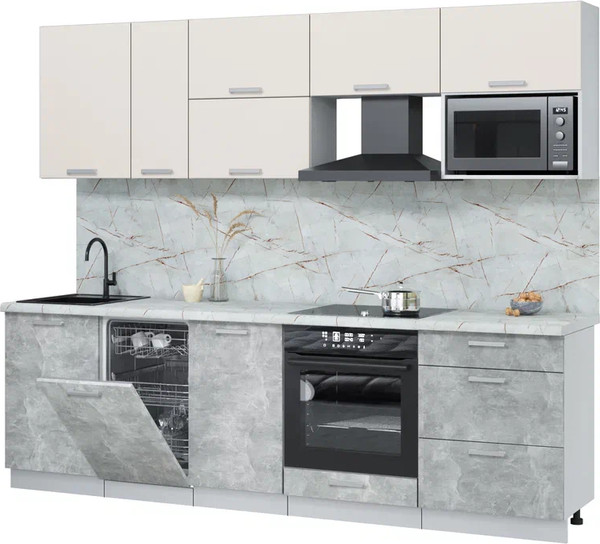 Кухонный гарнитур Интерлиния Мила Лайт 2.6-ПМ4  - фото