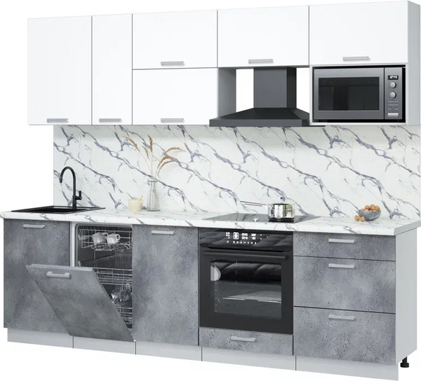 Кухонный гарнитур Интерлиния Мила Лайт 2.6-ПМ4  - фото