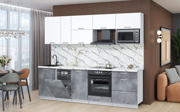 Кухонный гарнитур Интерлиния Мила Лайт 2.6-ПМ4 