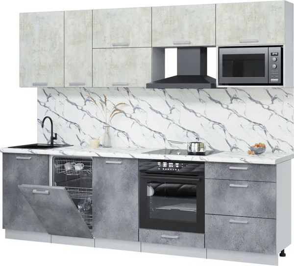 Кухонный гарнитур Интерлиния Мила Лайт 2.6-ПМ4  - фото