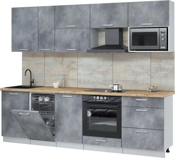 Кухонный гарнитур Интерлиния Мила Лайт 2.6-ПМ4  - фото