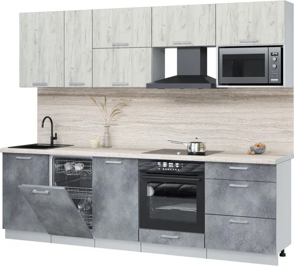 Кухонный гарнитур Интерлиния Мила Лайт 2.6-ПМ4 - фото