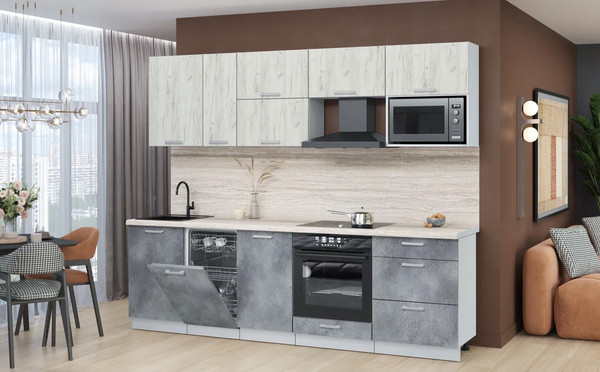 Кухонный гарнитур Интерлиния Мила Лайт 2.6-ПМ4