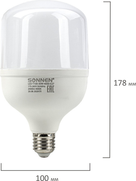 Лампа Sonnen 30(250)Вт Е27 Т100-30W-4000-E27 / 454923