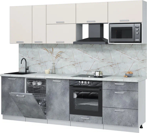 Кухонный гарнитур Интерлиния Мила Лайт 2.6-ПМ4  - фото