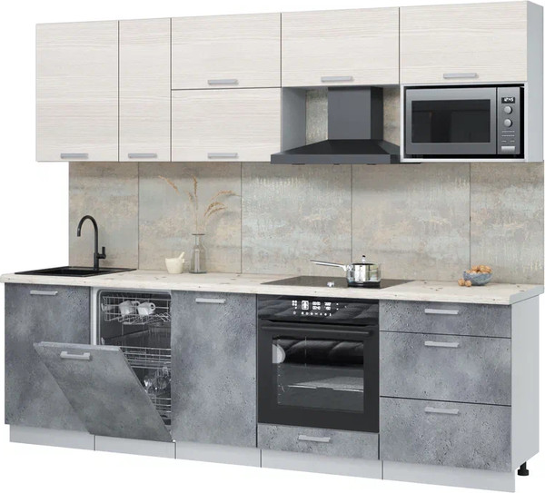 Кухонный гарнитур Интерлиния Мила Лайт 2.6-ПМ4  - фото