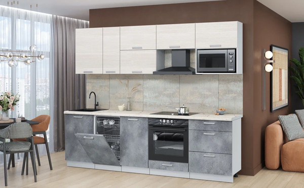 Кухонный гарнитур Интерлиния Мила Лайт 2.6-ПМ4 