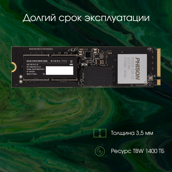 SSD диск Digma Top P6 M.2 2280 2000GB DGPST5002TP6T4
