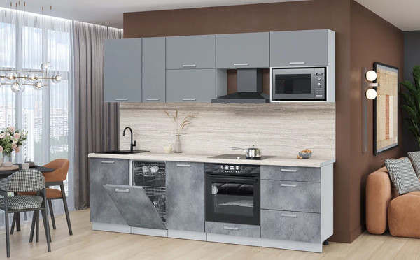 Кухонный гарнитур Интерлиния Мила Лайт 2.6-ПМ4 