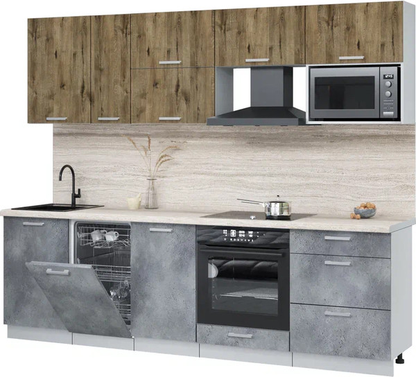 Кухонный гарнитур Интерлиния Мила Лайт 2.6-ПМ4  - фото