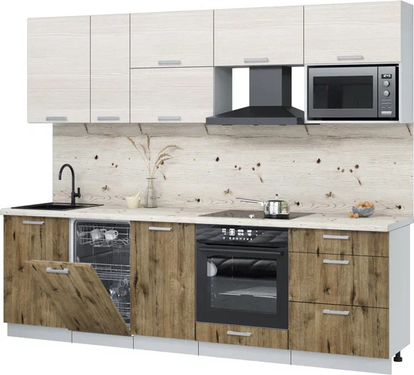 Кухонный гарнитур Интерлиния Мила Лайт 2.6-ПМ4  - фото