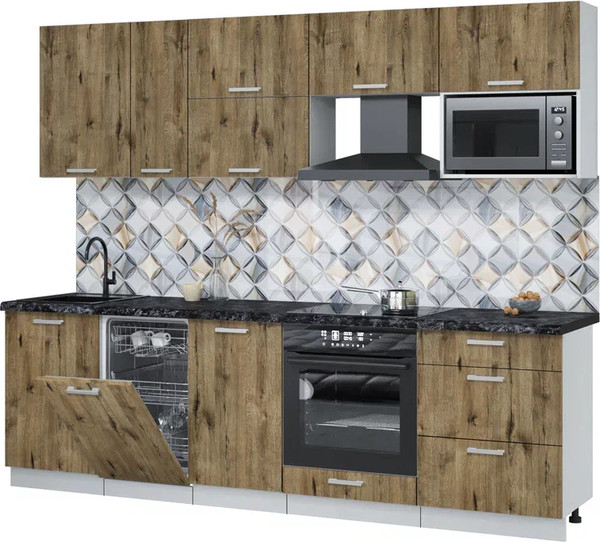 Кухонный гарнитур Интерлиния Мила Лайт 2.6-ПМ4  - фото