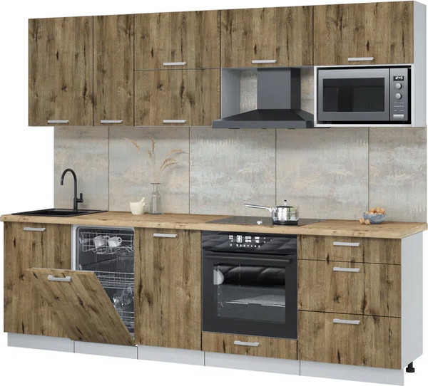 Кухонный гарнитур Интерлиния Мила Лайт 2.6-ПМ4  - фото