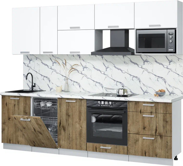 Кухонный гарнитур Интерлиния Мила Лайт 2.6-ПМ4  - фото