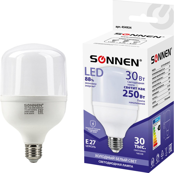 Лампа Sonnen 30(250)Вт Е27 Т100-30W-6500-E27 / 454924