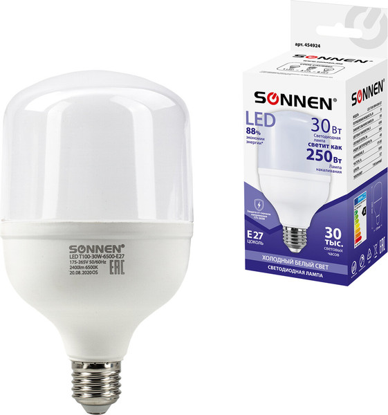 Лампа Sonnen 30(250)Вт Е27 Т100-30W-6500-E27 / 454924