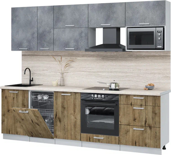 Кухонный гарнитур Интерлиния Мила Лайт 2.6-ПМ4  - фото